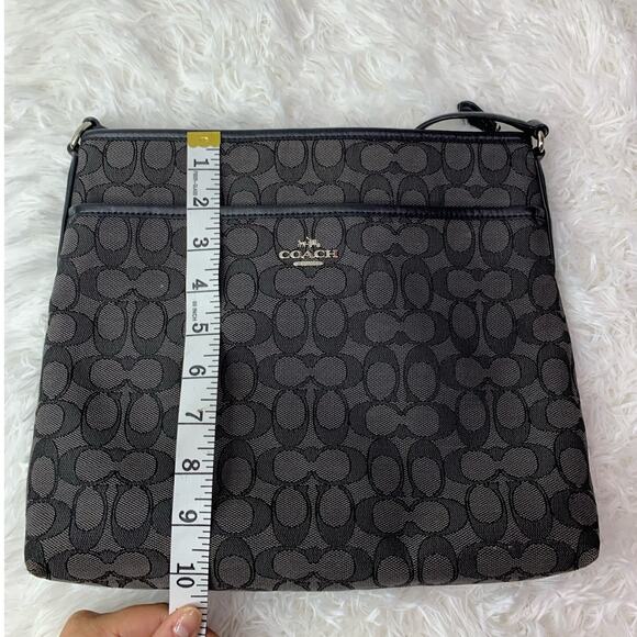 COACH Black and Gray Signature Jacquard Canvas Crossbody - Picture 11 of 13